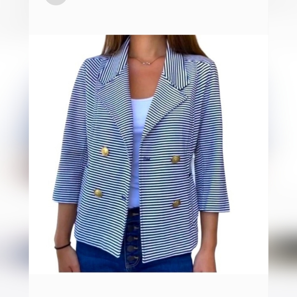 Cabi Life Blazer Size S Navy and White